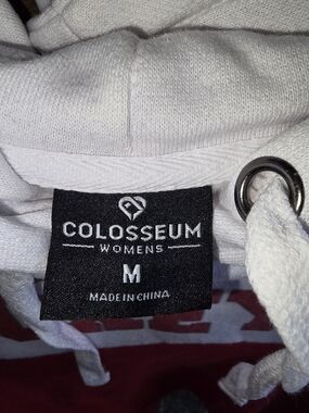 Ohio State Colosseum  Women's White And Red Crop Hoodie Size Med